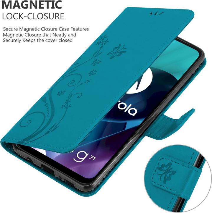 Produktbild Cadorabo Flower Book Hülle (Motorola Moto G71 5G)
