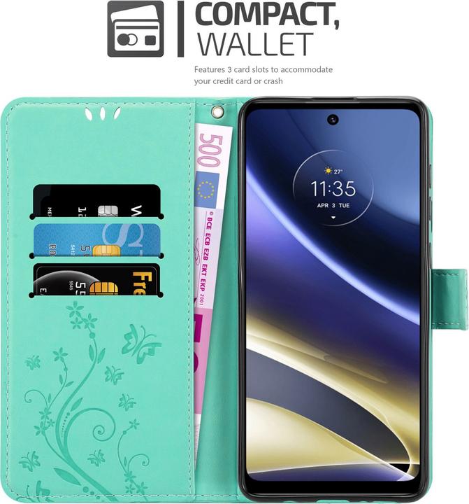Produktbild Cadorabo Flower Book Hülle (Motorola Moto G51 5G)