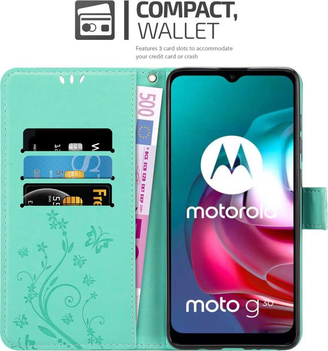 Produktbild Cadorabo Flower Book Hülle (Motorola Moto G30, Motorola Moto G10)