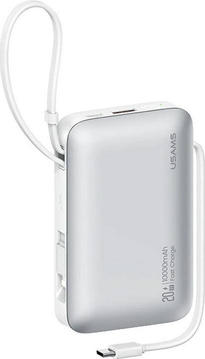 Usams Powerbank XR Series CD228 10000mAh 20W + kabel USB-C/Lightning biały (10000 mAh, 20 W, 20 Wh)