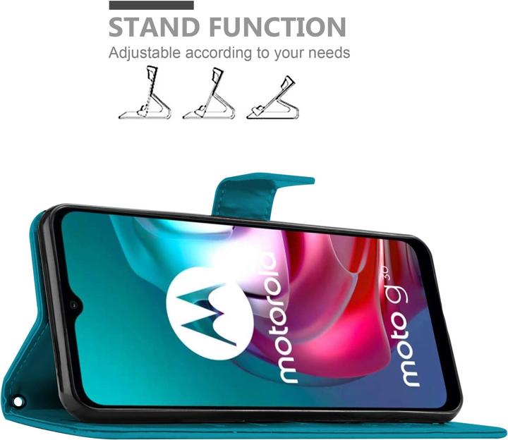 Produktbild Cadorabo Flower Book Hülle (Motorola Moto G10, Motorola Moto G30)