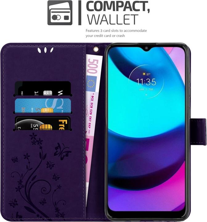 Produktbild Cadorabo Flower Book Hülle (Motorola E30, Motorola Moto E20, Motorola Moto E40)