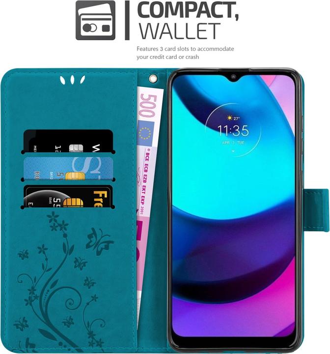 Produktbild Cadorabo Flower Book Hülle (Motorola E30, Motorola Moto E20, Motorola Moto E40)