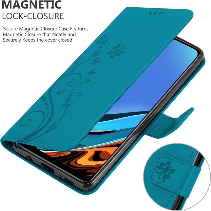 Produktbild Cadorabo Flower Book Hülle (Xiaomi Redmi 9T, Xiaomi Poco M3)