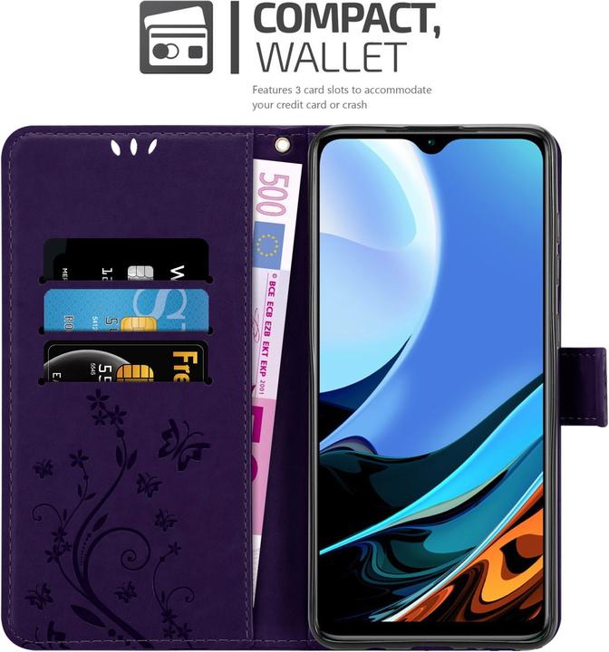 Image du produit Cadorabo Pochette Flower Book (Xiaomi Redmi 9T, Xiaomi Poco M3)