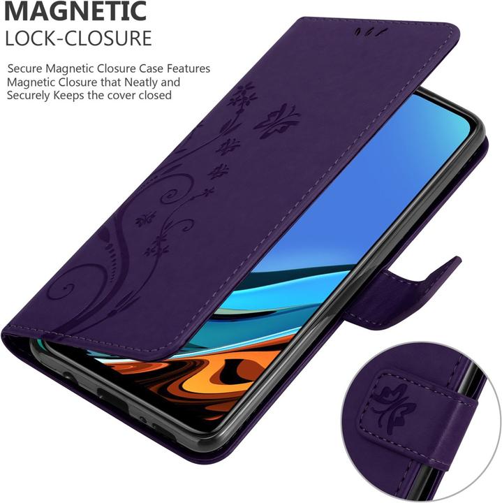 Image du produit Cadorabo Pochette Flower Book (Xiaomi Redmi 9T, Xiaomi Poco M3)