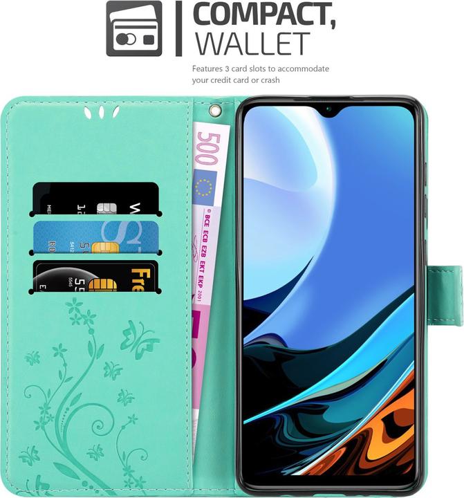 Image du produit Cadorabo Pochette Flower Book (Xiaomi Redmi 9T, Xiaomi Poco M3)