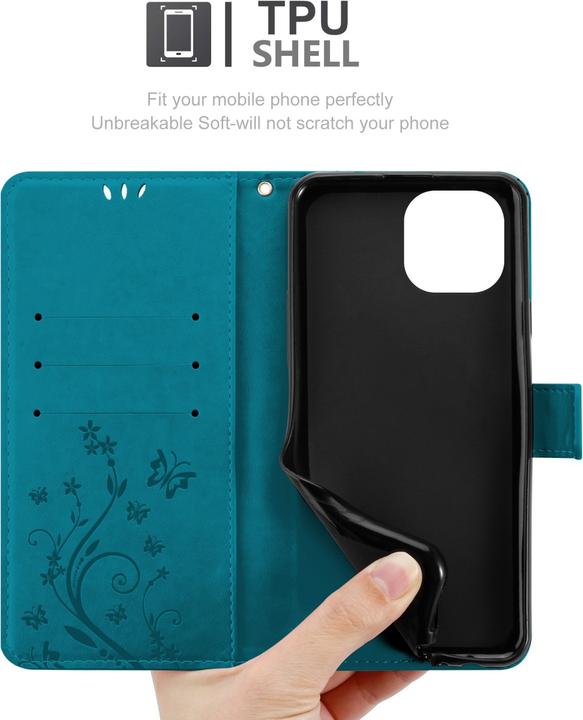 Produktbild Cadorabo Flower Book Hülle (Xiaomi Mi 11 Lite, Xiaomi Mi 11 Lite 5G)