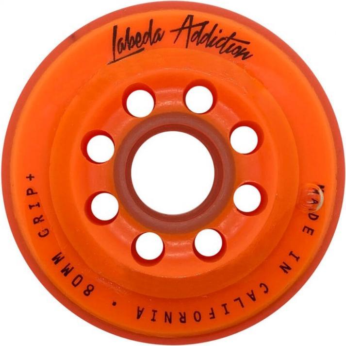 Labeda Addiction Grip Plus 4er-Pack Rollhockey-Räder (Orange, 80 mm) (80 mm)