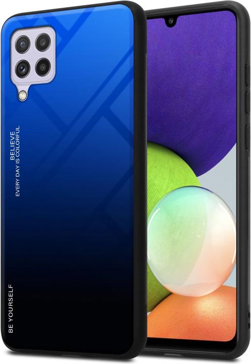 Productafbeelding Cadorabo TPU 2 Kleuren Glazen Hoesje (Samsung Galaxy M22, Samsung Galaxy A22, Samsung Galaxy A32)
