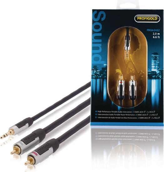 Produktbild Profigold SKY 3.5mm Stereo-Klinke Stereo-Cinch Anschlusskabel (2 m, 3.5mm Klinke (AUX), Cinch)