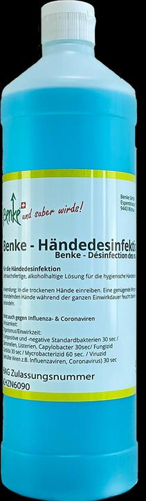 Produktbild Benke Händedesinfektionsmittel - Swiss Made - 1 Liter (1000 ml)