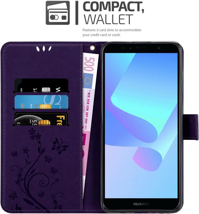 Produktbild Cadorabo Flower Book Hülle (LG Q7a, Huawei Y6 Prime (2018))