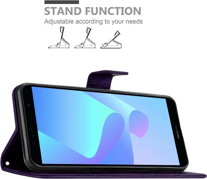 Produktbild Cadorabo Flower Book Hülle (LG Q7a, Huawei Y6 Prime (2018))