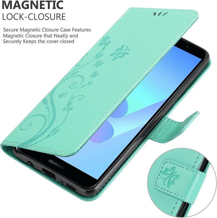 Produktbild Cadorabo Flower Book Hülle (Huawei Y6 Prime (2018), Huawei Honor 7a)