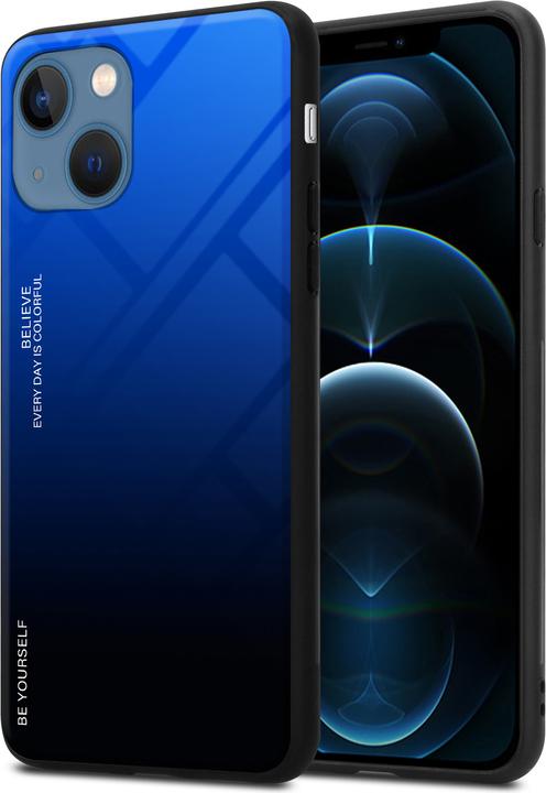 Productafbeelding Cadorabo TPU 2 Kleuren Glazen Hoesje (Apple iPhone 13 mini)