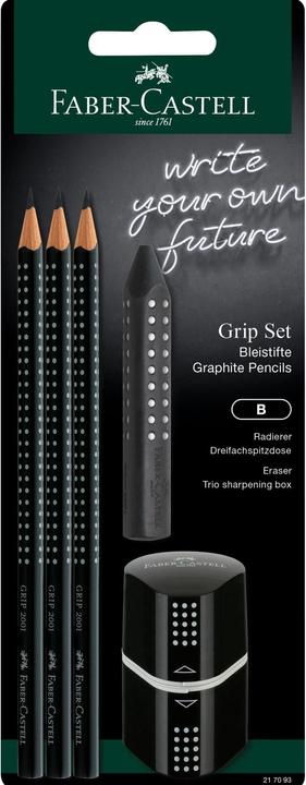 Produktbild Faber-Castell Radierer GRIP 2001 (2 mm, B, 3 x)