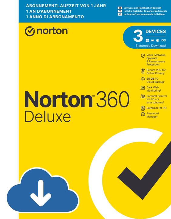 Immagine prodotto Norton 360 Deluxe (1 Utente, 3 Dispositivi/Utenti, 12 mesi)