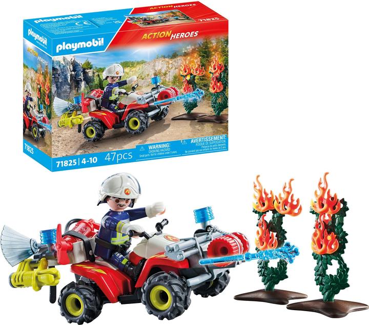 Actual product image Playmobil Quad fire brigade extinguishes hedge fire (71825, Playmobil Action Heroes)