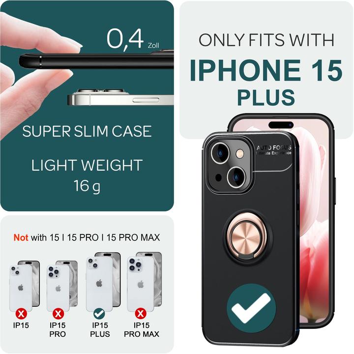 Actual product image Nalia Matte Ring Silicone Sleeve (Apple iPhone 15 Plus)