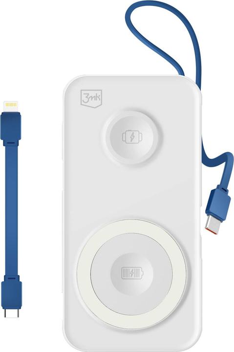 Actual product image 3MK Powerbank PastelUp 10,000mAh 22.5W z Magsafe + ładowanie Apple Watch biały (10000 mAh, 22.50 W, 37 Wh)