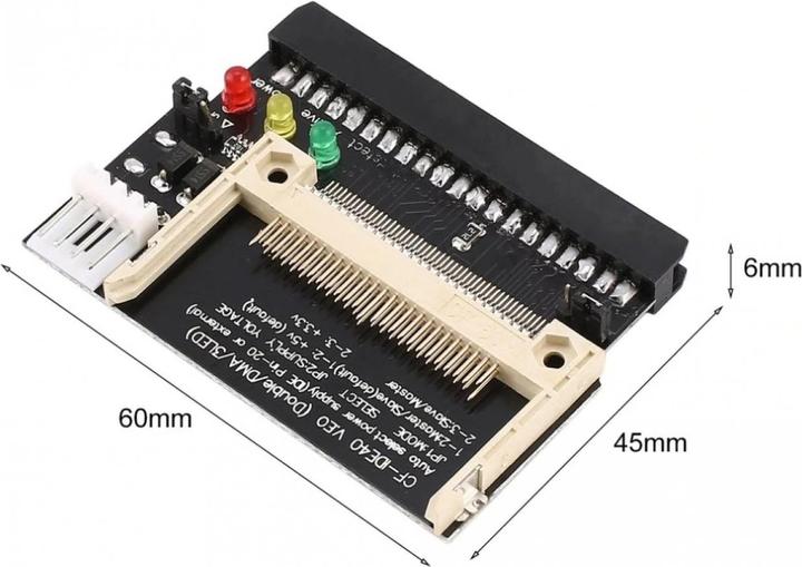 Image du produit PowerGuard Adaptateur CF vers IDE 40 broches pour disques durs IDE sur cartes mères
