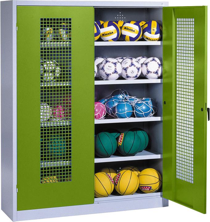 Immagine prodotto C+P Armadio a sfera (HxLxP: 195x150x50 cm, con porte a battente in lamiera forata, tipo 3)