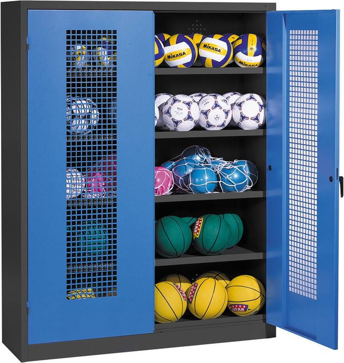 Immagine prodotto C+P Armadio a sfera (HxLxP: 195x150x50 cm, con porte a battente in lamiera forata, tipo 3)