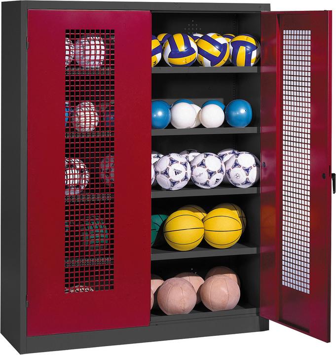 Immagine prodotto C+P Armadio a sfera (HxLxP: 195x150x50 cm, con porte a battente in lamiera forata, tipo 3)