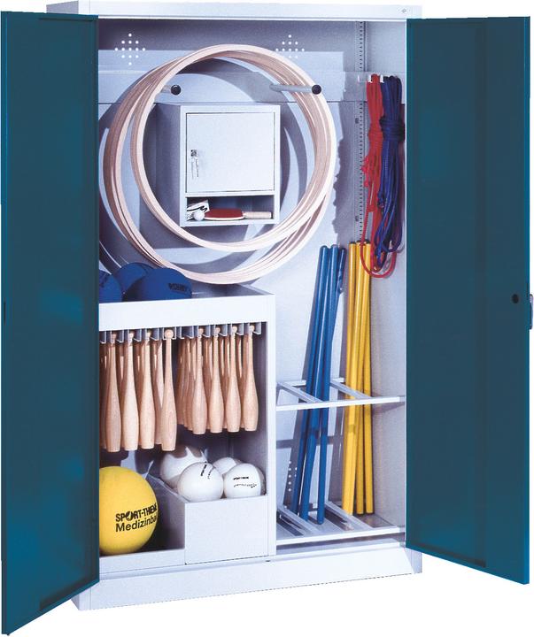 Actual product image C+P Sports equipment cabinet (HxWxD 195x120x50 cm, with solid sheet metal hinged doors, type 1)