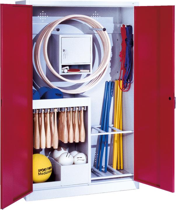 Actual product image C+P Sports equipment cabinet (HxWxD 195x120x50 cm, with solid sheet metal hinged doors, type 1)