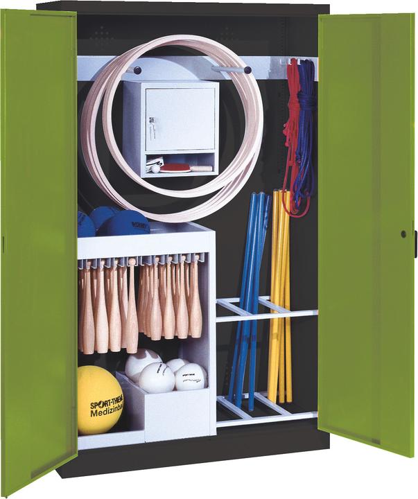 Actual product image C+P Sports equipment cabinet (HxWxD 195x120x50 cm, with solid sheet metal hinged doors, type 1)