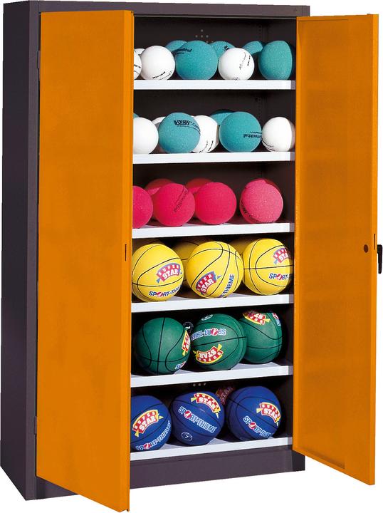 Actual product image C+P Ball cabinet (HxWxD: 195x93x50 cm, with solid sheet metal hinged doors, type 3)