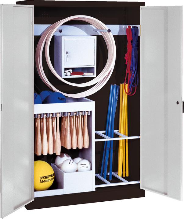 Actual product image C+P Sports equipment cabinet (HxWxD 195x120x50 cm, with solid sheet metal hinged doors, type 1)