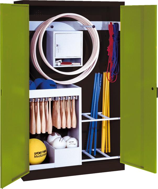 Actual product image C+P Sports equipment cabinet (HxWxD 195x120x50 cm, with solid sheet metal hinged doors, type 1)