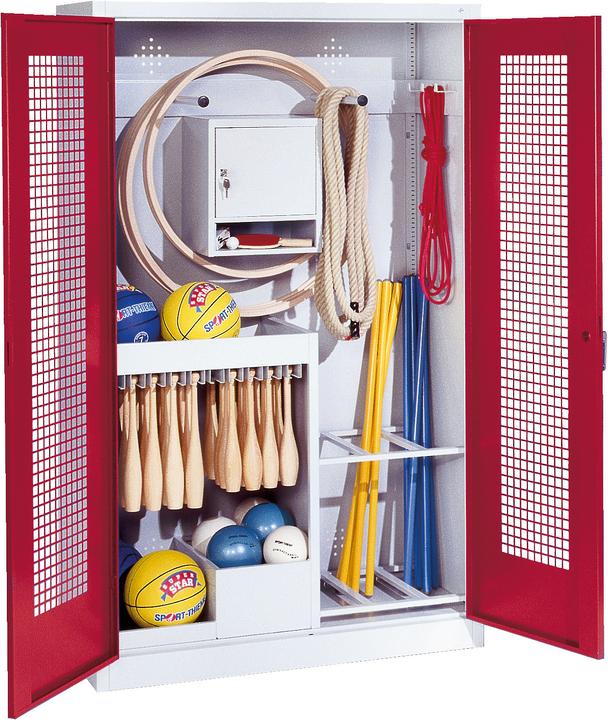 Immagine prodotto C+P Armadio per attrezzature sportive (HxLxP: 195x120x50 cm, con ante a battente in lamiera forata