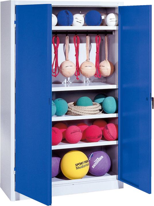 Actual product image C+P Sports equipment cabinet (HxWxD: 195x120x50 cm, with full sheet metal hinged doors, type 2)