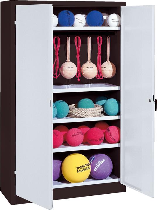 C+P Sportgeräteschrank (HxBxT: 195x120x50 cm, mit Vollblech-Flügeltüren, Typ 2)
