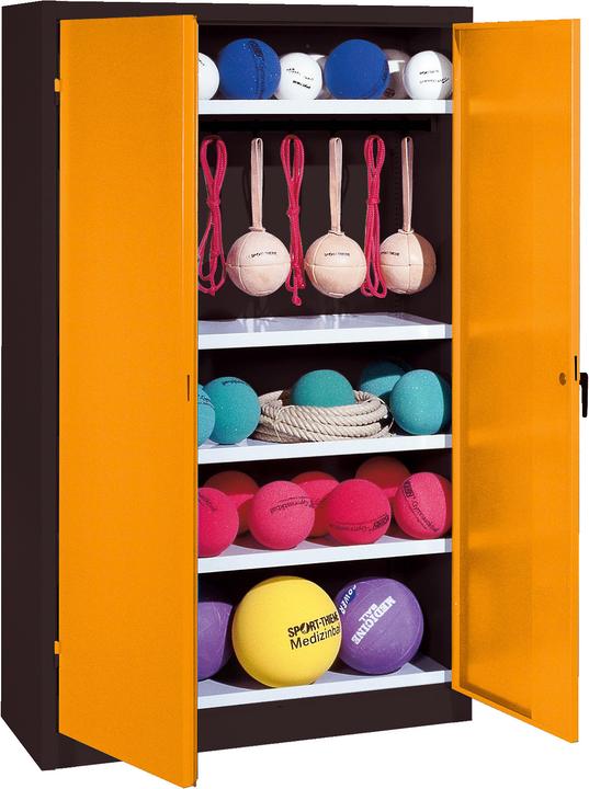 Actual product image C+P Sports equipment cabinet (HxWxD: 195x120x50 cm, with full sheet metal hinged doors, type 2)