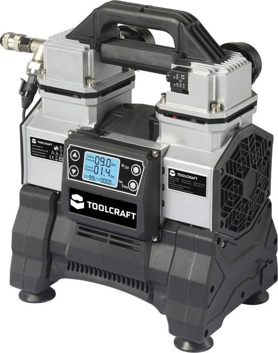 Image du produit Toolcraft TO-8952876 Compresseur d'air 500W 12 V/DC, 24 V/DC, 220 V/AC 9 bar (9 bar, 5 l)