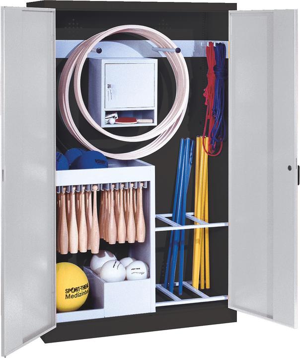 Actual product image C+P Sports equipment cabinet (HxWxD 195x120x50 cm, with solid sheet metal hinged doors, type 1)