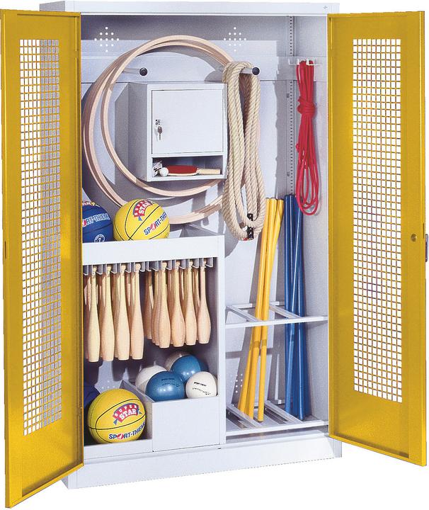 Immagine prodotto C+P Armadio per attrezzature sportive (HxLxP: 195x120x50 cm, con ante a battente in lamiera forata