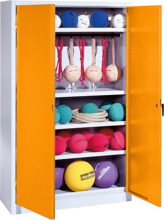 Actual product image C+P Sports equipment cabinet (HxWxD: 195x120x50 cm, with solid sheet metal hinged doors, type 2)