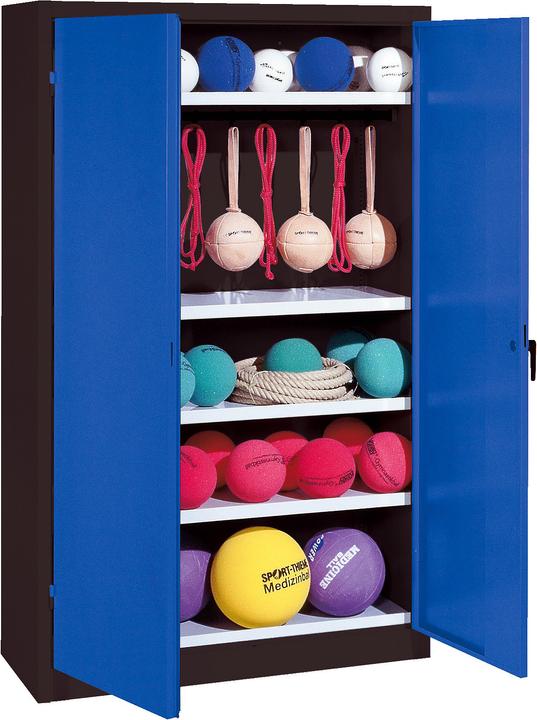Actual product image C+P Sports equipment cabinet (HxWxD: 195x120x50 cm, with solid sheet metal hinged doors, type 2)