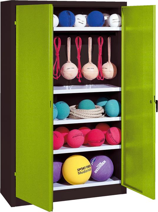 Actual product image C+P Sports equipment cabinet (HxWxD: 195x120x50 cm, with solid sheet metal hinged doors, type 2)