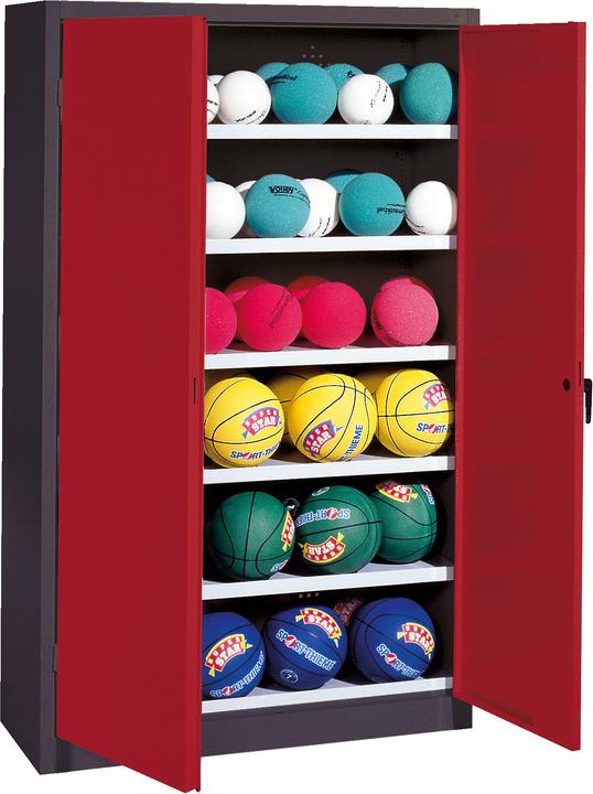 Actual product image C+P Ball cabinet (HxWxD: 195x93x40 cm, with solid sheet metal hinged doors, type 3)