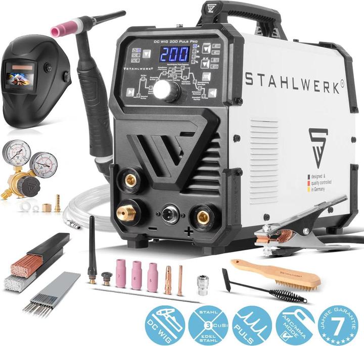 Produktbild Stahlwerk Kombi-Schweissgerät DC WIG 200 Puls Pro Vollausstattung 2 in 1