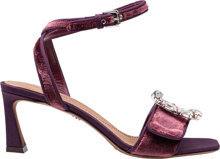 Actual product image Dolce & Gabbana velvet sandal in vinacca color with buckle with stones (36)