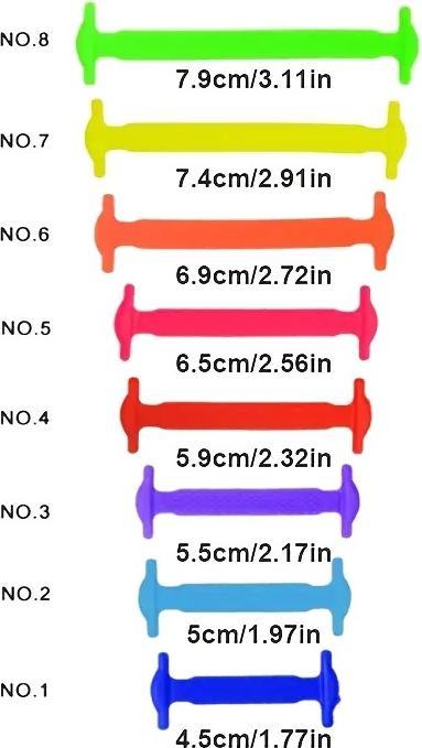 Etichetta energetica Cbx Elastische Silikon-Schnürsenkel – 16-teiliges Set in bunten Farben