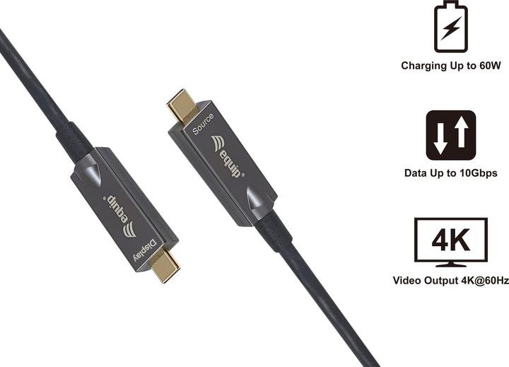 Image du produit equip Câble USB 3.2 C -> C St/St 5.00m 4K/60Hz sw (5 m, USB 3.2 Gen 2, 60 W)